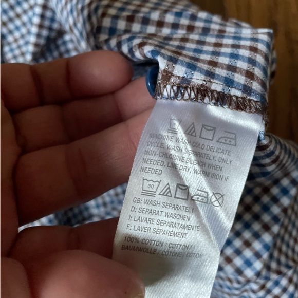 Joan Rivers Plaid Ruffle Button Front Tunic Asymmetric Hem Blouse Top - Picture 6 of 6